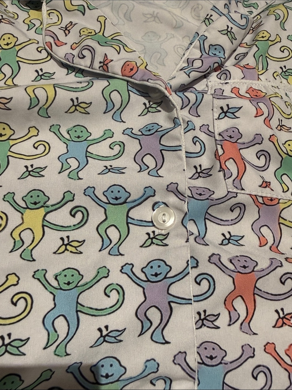 Kids Multicolor rainbow Monkey Print Pajama Set - Picture 3 of 10